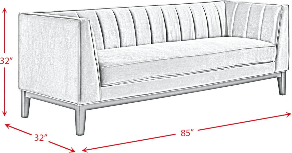 Elements International Calais Sofa in Light Grey