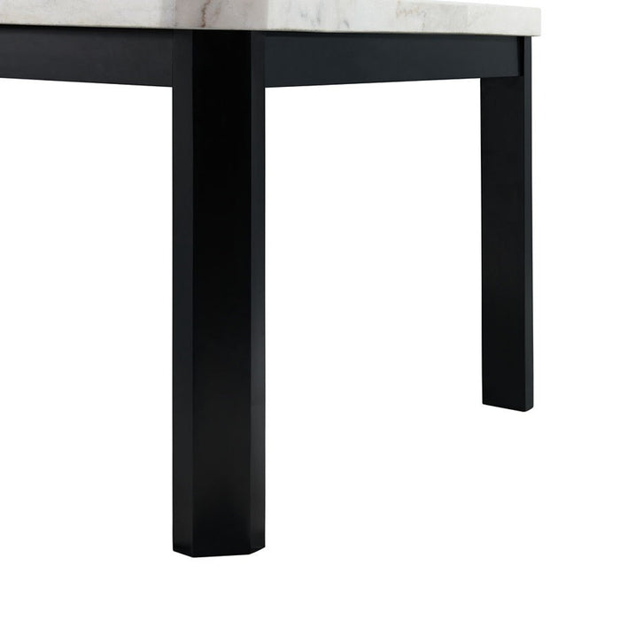 Elements International Francesca Rectangular Dining Table in White and Black
