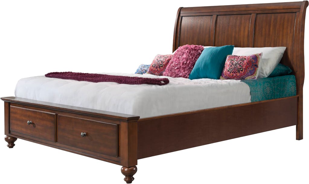 Elements International Chatham Queen Storage Bed in Cherry image