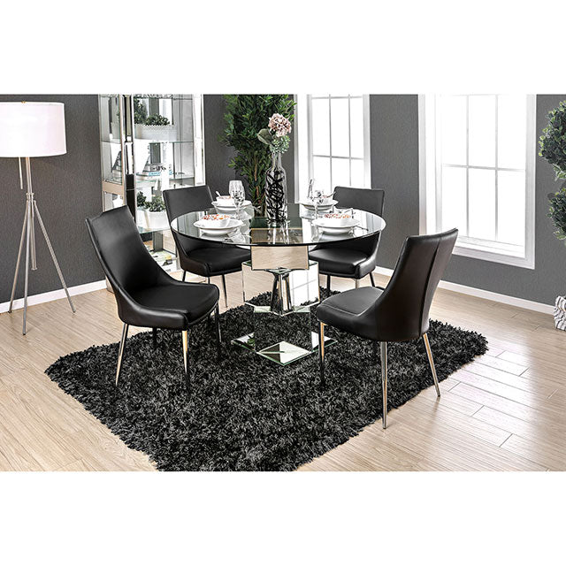 Izzy 5 Pc Dining Table Set (Black Chairs)
