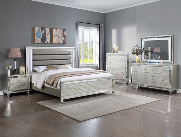 Crown Mark Furniture Cristian 2 Drawer Nightstand in Beige image