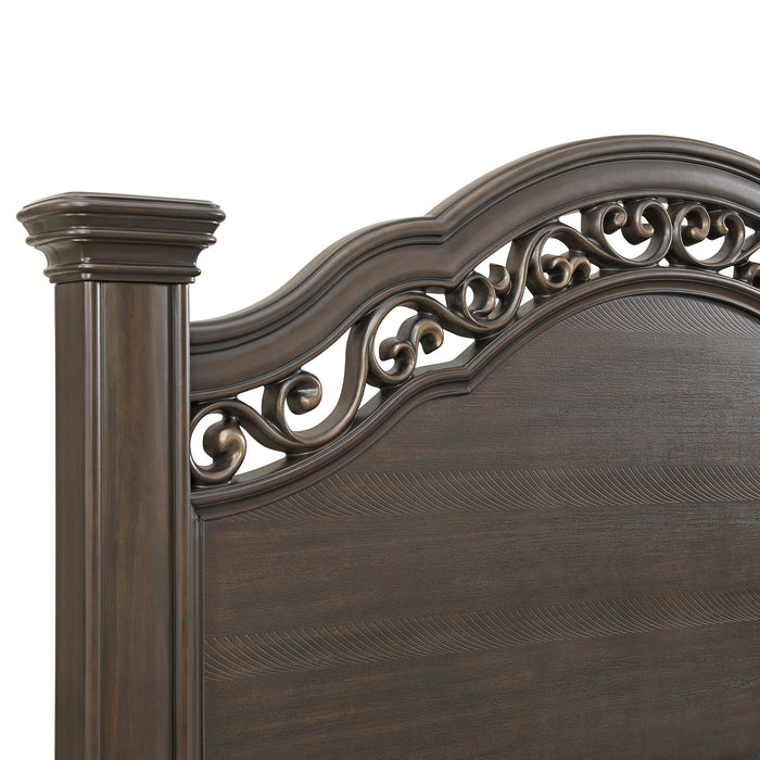 Brunswick Bedroom Set with 2 Nightstands in Mahogany