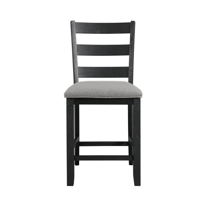 Martin Side Chair with Grey Fabric - Black Finish (2 Per Carton)