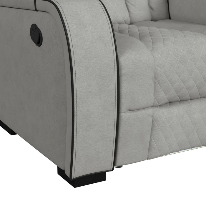 Blitz Motion Loveseat with Console, and LED