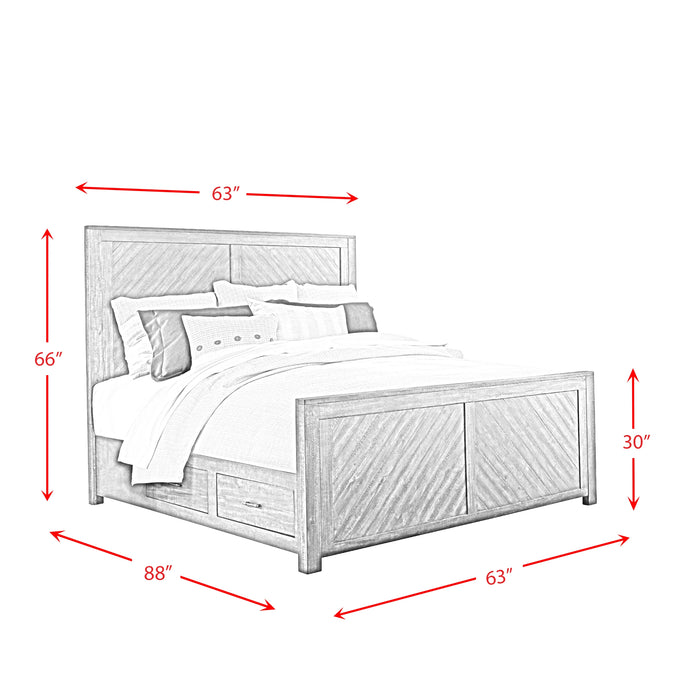 Jax Platform Storage Bedroom Set in Cherry