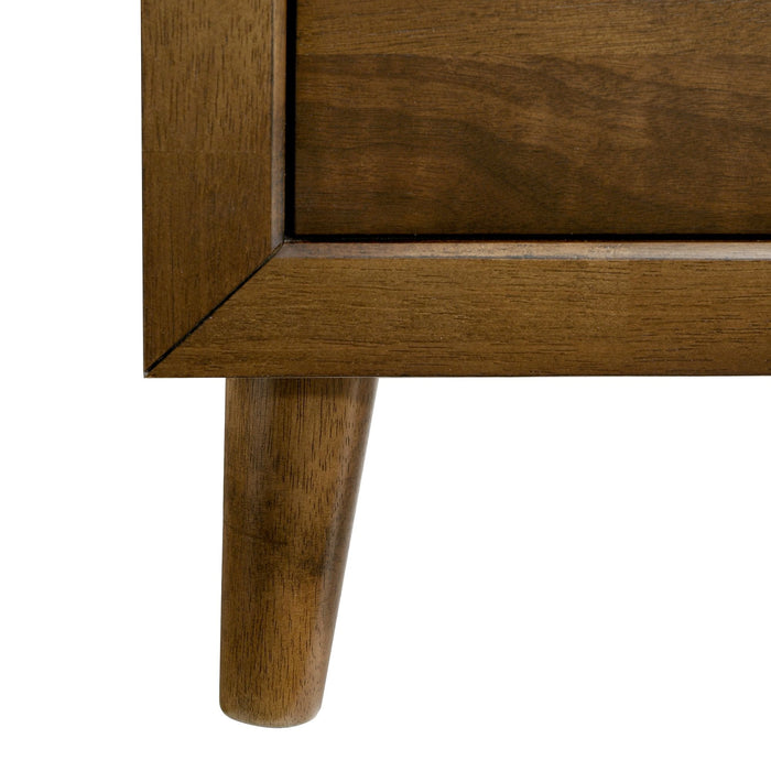 Malibu Bedroom Set with 2 Nightstands in Walnut