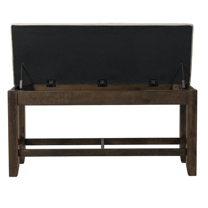 Elements International Colorado Counter Height Bench in Charcoal