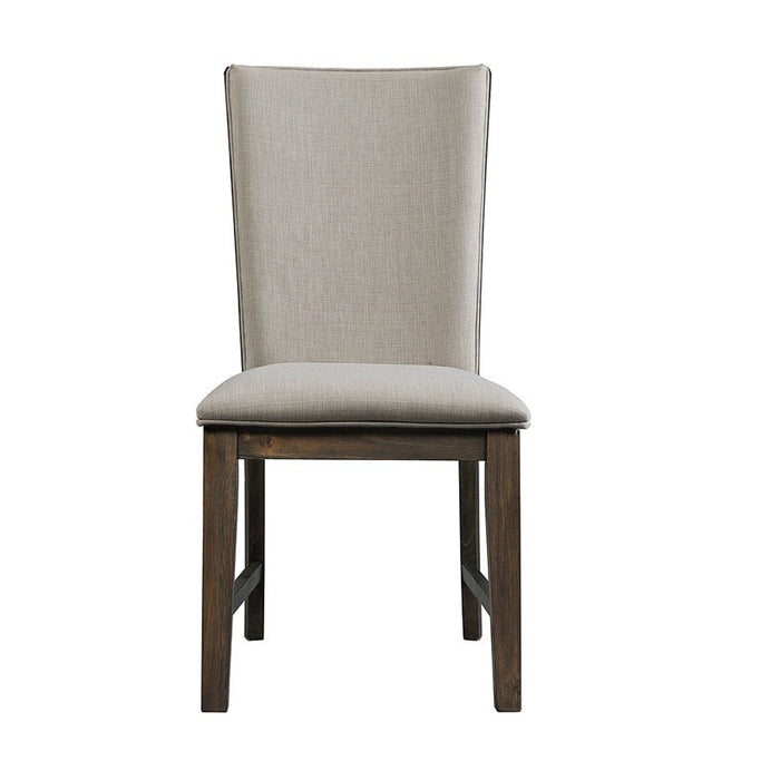 Elements International Grady Upholstered Side Chair (Set of 2) in Brown