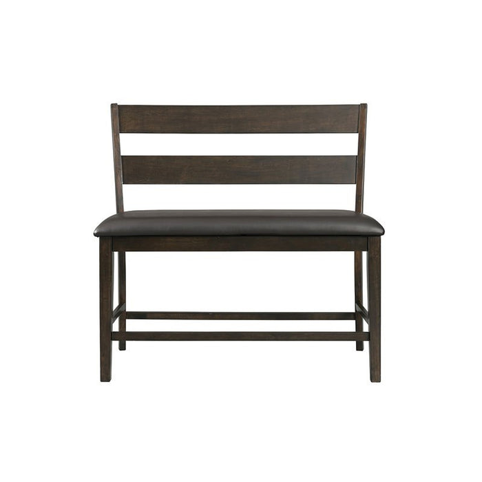 Elements International Mango Counter Height Bench in Dark Brown