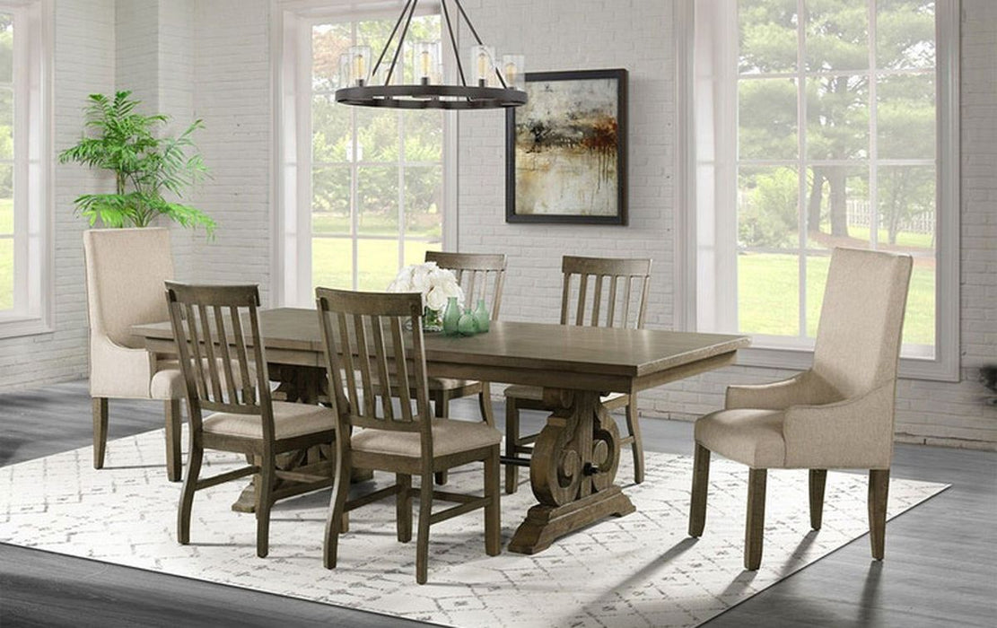 Elements International Stone Ladder Back Side Chair (Set of 2) in Grey