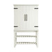 Elements International Stone Bar Buffet w/ith Hutch in White image