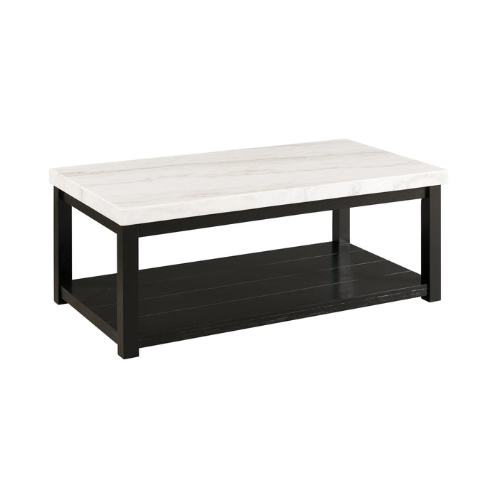 Marcello White Rectangular Coffee Table W/ Casters ISTA3 Packaging