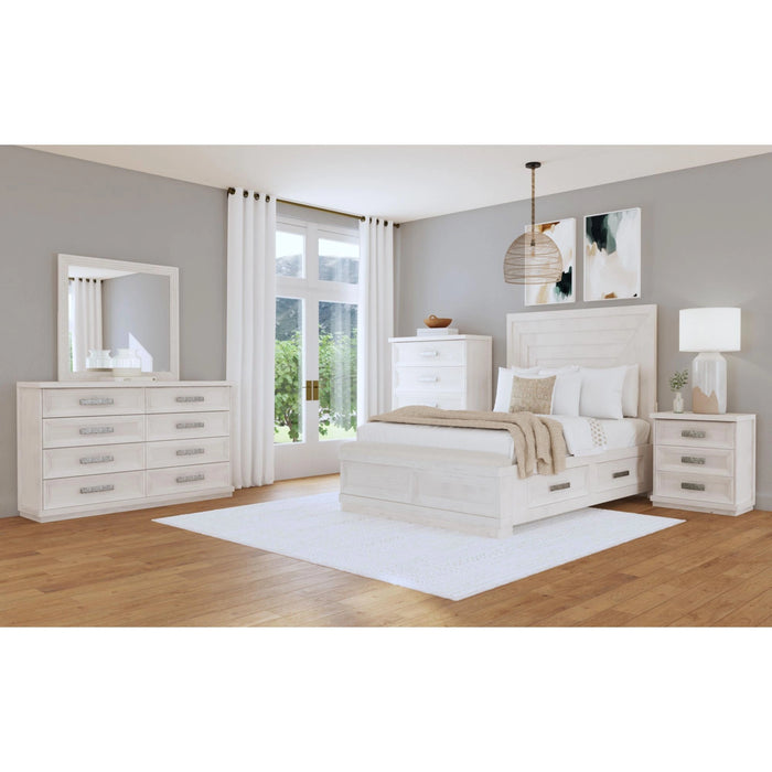 Avalanche Storage Bedroom Set in Antique White