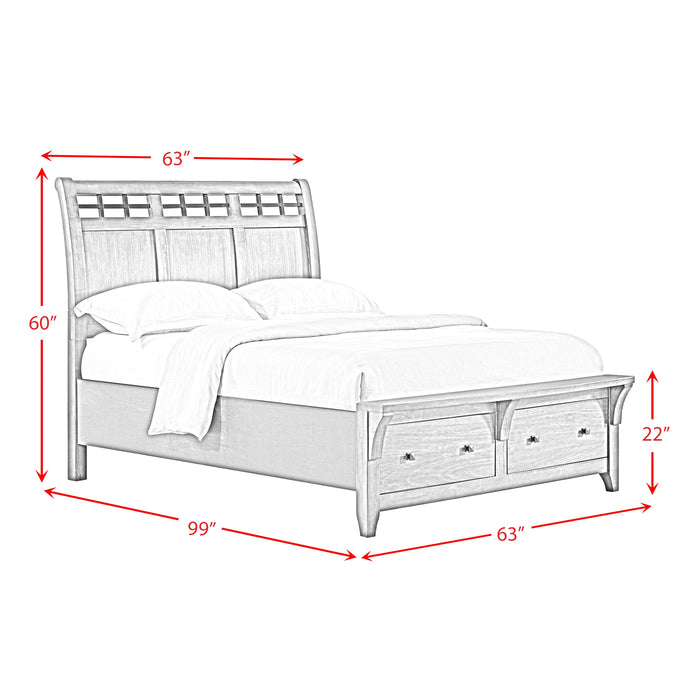 Gage Sleigh Storage Bedroom Set in Chestnut