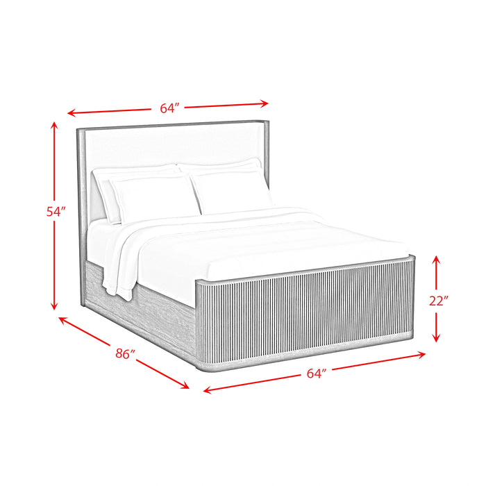 Sylvie UPH Bedroom Set with 2 Nightstands