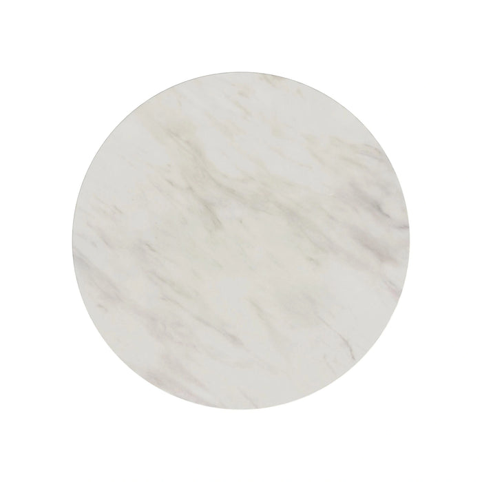 Sylvie Occasional Table Set with White Faux Marble Top and Base
