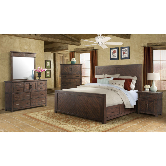 Jax Platform Storage Bed in Cherry