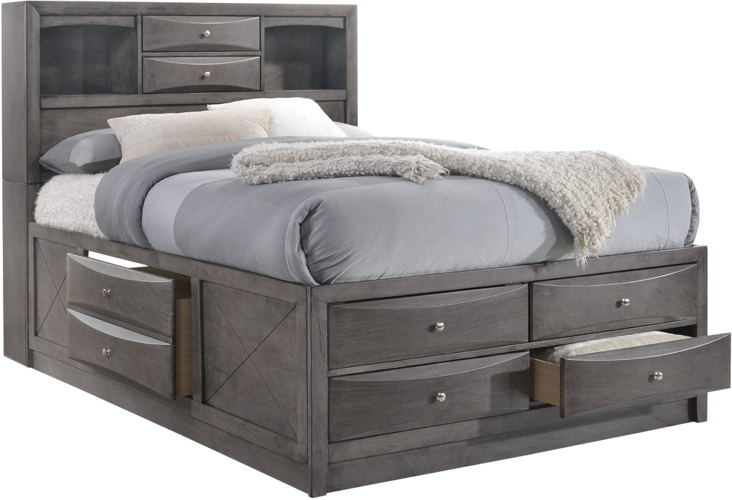 Elements International Emily Grey King Storage Bed in Gray EG170KB image