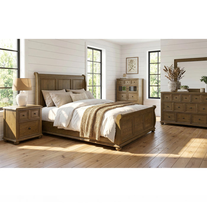 Heritage & Home Nightstand with USBC in Oak Brown