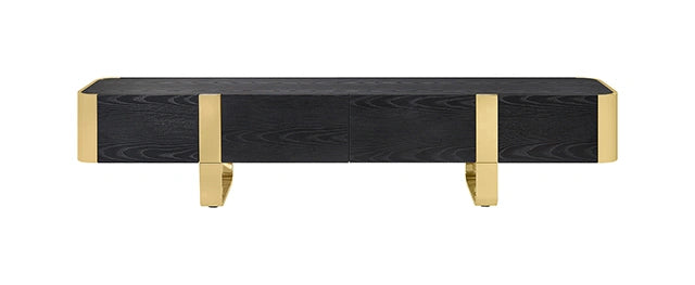Leknes TV Stand Black w/ Gold Frame