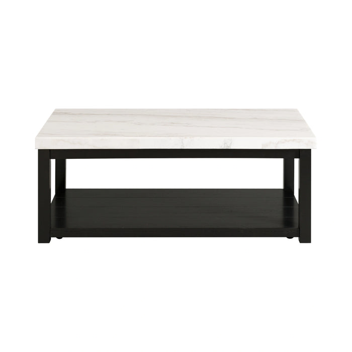 Marcello w/ White Top - Rectangular Coffee Table W/Casters