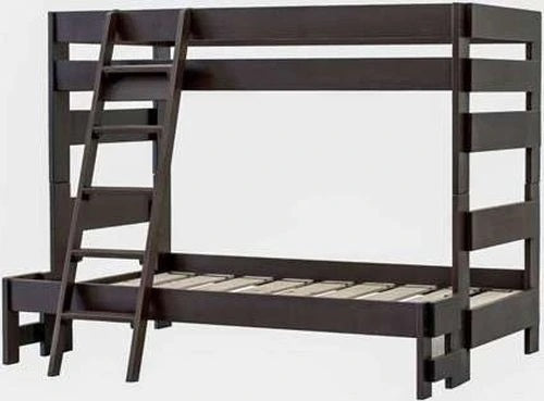 Elements International Cali Kids Twin over Full Bunk Bed with Ladder in Brown image