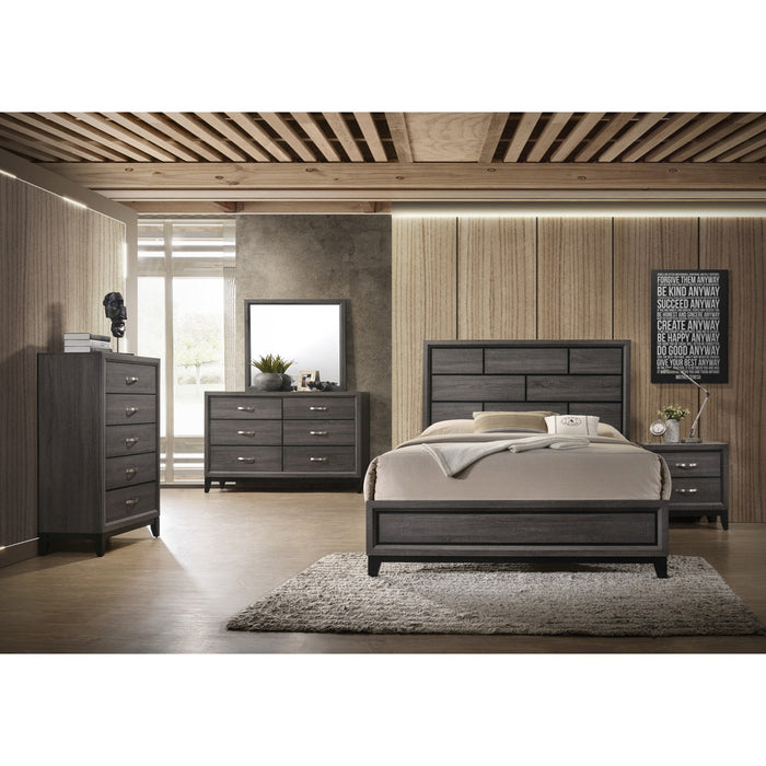 Crown Mark Akerson Queen Panel Bed in Grey