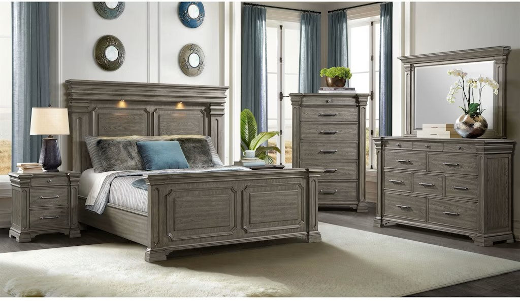 Elements International Kings Court Chest in Grey