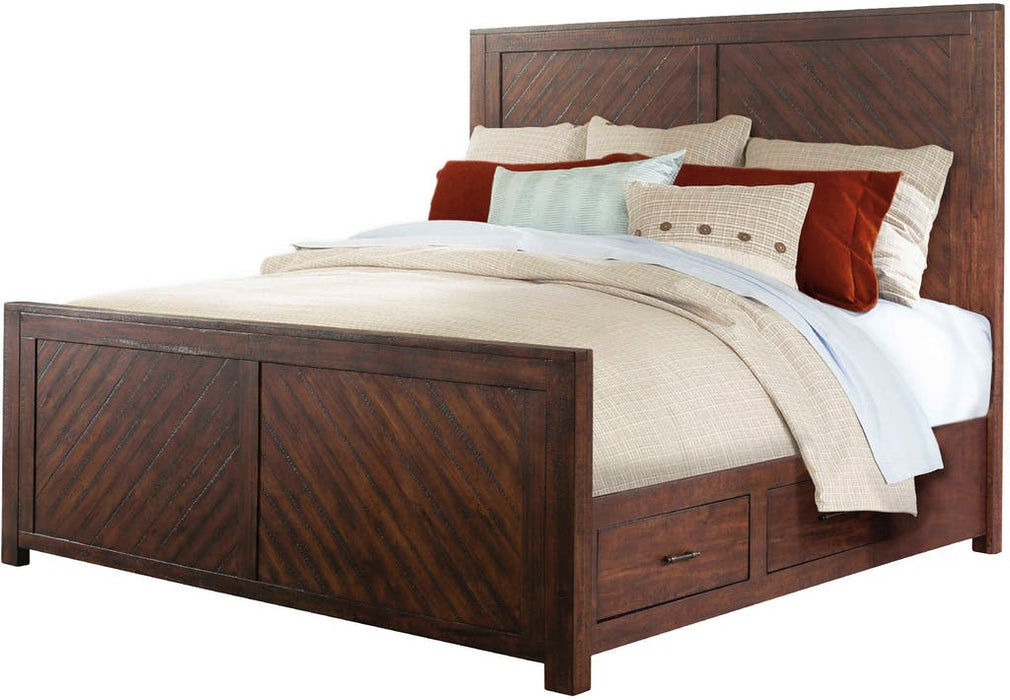 Elements International Jax King Storage Bed in Warm Smokey Walnut image