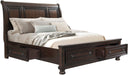 Elements International Kingston Queen with Footboard and Rail Storage Bed in Walnut image