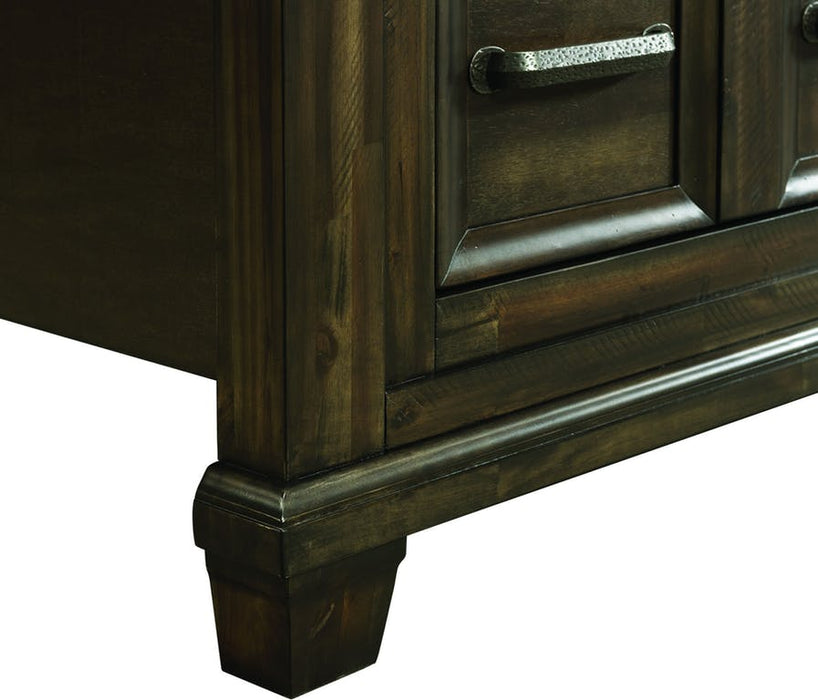 Elements International McCabe Queen Storage Bed in Distressed Lacquer