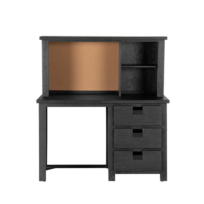 Elements International Vista Computer Desk with Hutch in Grey image