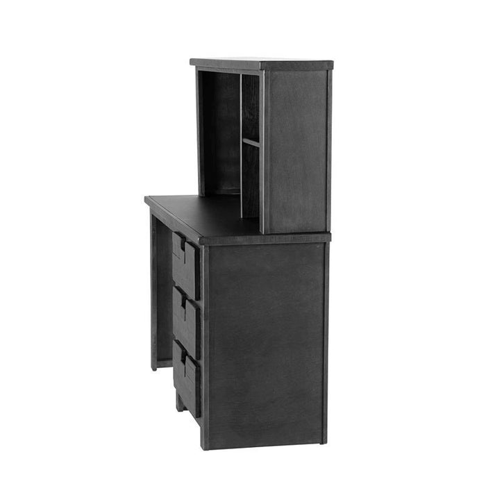 Elements International Vista Computer Desk with Hutch in Grey