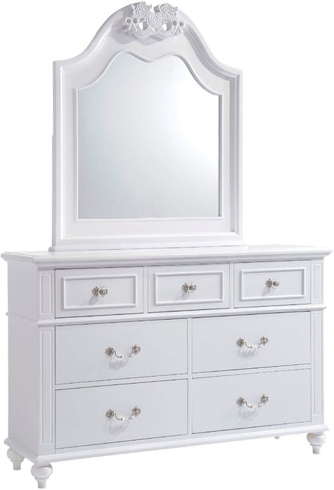 Elements International Alana Mirror in White Lacquer