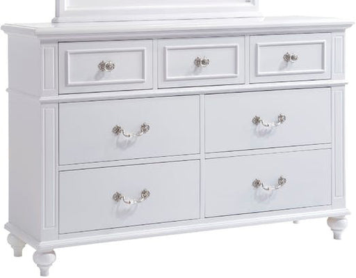 Elements International Alana 7 Drawer Dresser in White Lacquer image