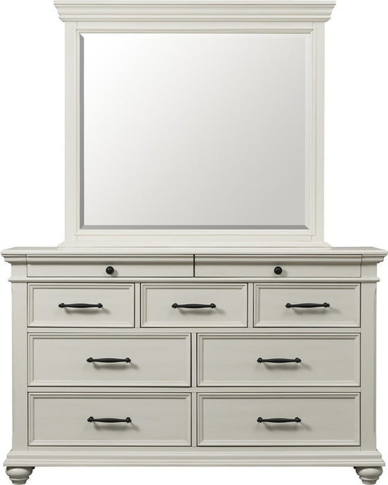 Elements International Slater 9 Drawer Dresser in White