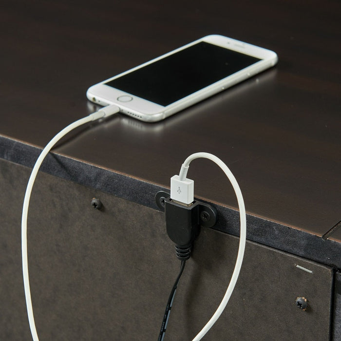 Elements International Slater 3 Drawer Nightstand with USB Port in Black