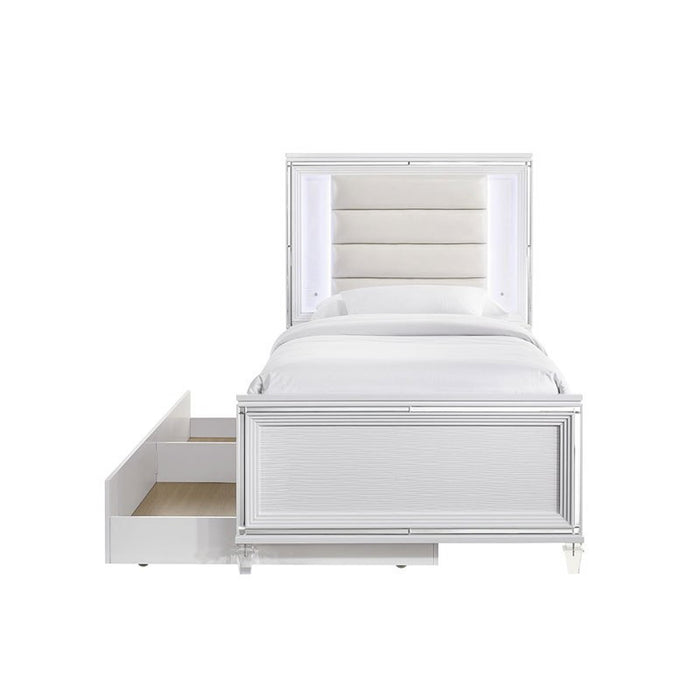 Elements International Twenty Nine Youth Full Panel Bed in White