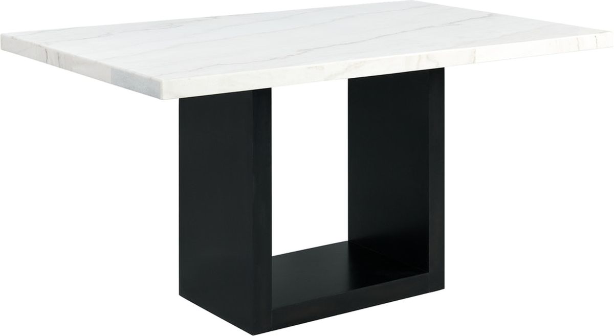 Elements International Valentino Counter Height Dining Table in Black/White CVL500CTC image