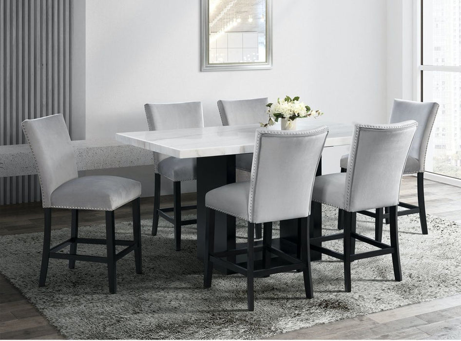 Elements International Valentino Counter Height Dining Table in Black/White CVL500CTC