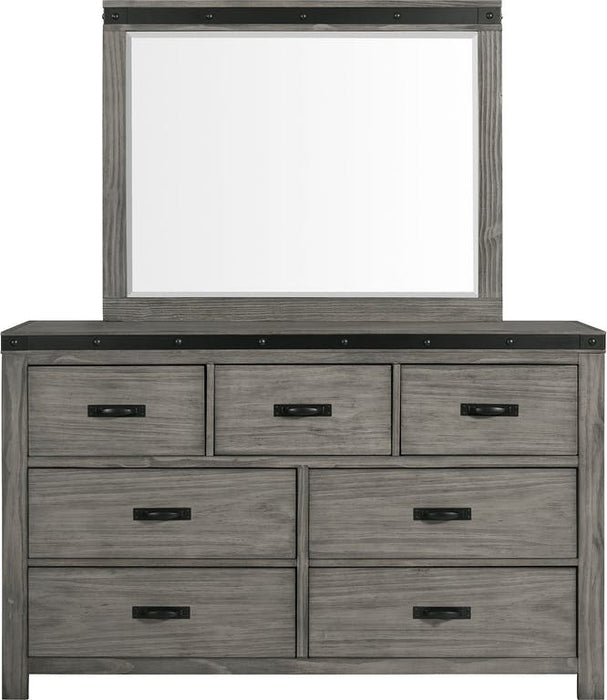 Elements International Wade Mirror in Gray